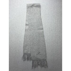 Alpaca Camargo Scarf Womens One Size Gray‎ Fringe Embroidered Logo Made In Peru